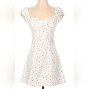 LPA linen Polka Dot Fit & Flare Mini Dress Small REVOLVE